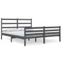 Gray double solid pine wood bed frame 135x190cm by vidaXL, Beds and slatted bases - Ref: Foro24-3103690, Price: 157,83 €, Dis...