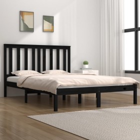 Solid black pine wood bed frame 160x200 cm by vidaXL, Beds and slatted bases - Ref: Foro24-3103857, Price: 177,99 €, Discount: %