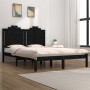 Solid black pine wood bed frame 200x200 cm by vidaXL, Beds and slatted bases - Ref: Foro24-3103802, Price: 180,14 €, Discount: %