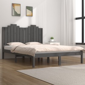 Solid gray pine wood bed frame 160x200 cm by vidaXL, Beds and slatted bases - Ref: Foro24-3103790, Price: 194,75 €, Discount: %