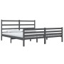 Gray solid wood bed frame Super King 180x200 cm by vidaXL, Beds and slatted bases - Ref: Foro24-3103730, Price: 178,27 €, Dis...