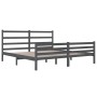 Gray solid wood bed frame Super King 180x200 cm by vidaXL, Beds and slatted bases - Ref: Foro24-3103730, Price: 178,27 €, Dis...