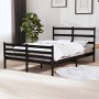 Small double bed frame black pine wood 120x190 cm by vidaXL, Beds and slatted bases - Ref: Foro24-3103687, Price: 135,06 €, D...