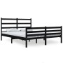 Small double bed frame black pine wood 120x190 cm by vidaXL, Beds and slatted bases - Ref: Foro24-3103687, Price: 135,06 €, D...