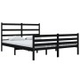 Small double bed frame black pine wood 120x190 cm by vidaXL, Beds and slatted bases - Ref: Foro24-3103687, Price: 135,06 €, D...