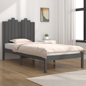 Gray pine wood single bed frame 90x190 cm by vidaXL, Beds and slatted bases - Ref: Foro24-3103745, Price: 131,35 €, Discount: %