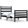 Solid black pine wood bed frame 90x200 cm by vidaXL, Beds and slatted bases - Ref: Foro24-3103702, Price: 113,97 €, Discount: %