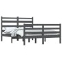 Solid gray pine wood bed frame 120x200 cm by vidaXL, Beds and slatted bases - Ref: Foro24-3103710, Price: 142,99 €, Discount: %