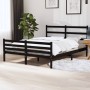 King bed frame solid black pine wood 150x200 cm by vidaXL, Beds and slatted bases - Ref: Foro24-3103722, Price: 157,75 €, Dis...