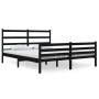 King bed frame solid black pine wood 150x200 cm by vidaXL, Beds and slatted bases - Ref: Foro24-3103722, Price: 157,99 €, Dis...