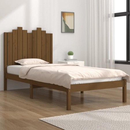 Solid pine wood bed frame honey brown 90x200 cm by vidaXL, Beds and slatted bases - Ref: Foro24-3103766, Price: 127,99 €, Dis...