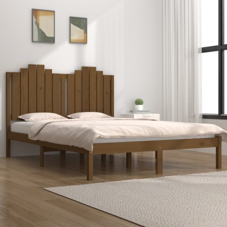 Estructura de cama madera maciza de pino marrón miel 150x200 cm de vidaXL, Camas y somieres - Ref: Foro24-3103786, Precio: 18...