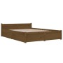 Estructura de cama con cajones marrón miel 160x200 cm de vidaXL, Camas y somieres - Ref: Foro24-3103572, Precio: 359,99 €, De...