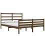 Estructura de cama doble madera maciza marrón miel 120x190 cm de vidaXL, Camas y somieres - Ref: Foro24-3103686, Precio: 147,...