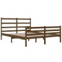 Honey brown solid wood double bed frame 120x190 cm by vidaXL, Beds and slatted bases - Ref: Foro24-3103686, Price: 147,99 €, ...