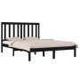 Estructura de cama madera maciza de pino negro 135x190 cm de vidaXL, Camas y somieres - Ref: Foro24-3103822, Precio: 165,06 €...