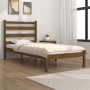 Solid pine wood bed frame honey brown 75x190 cm by vidaXL, Beds and slatted bases - Ref: Foro24-3103611, Price: 90,75 €, Disc...