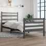 Estructura de cama madera maciza de pino gris 90x200 cm de vidaXL, Camas y somieres - Ref: Foro24-3103700, Precio: 101,51 €, ...