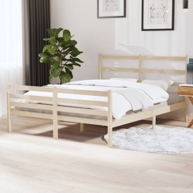 Solid pine wood bed frame 150x200 cm by vidaXL, Beds and slatted bases - Ref: Foro24-3103718, Price: 132,99 €, Discount: %