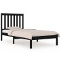 Estructura de cama madera maciza de pino negra 90x200 cm de vidaXL, Camas y somieres - Ref: Foro24-3103832, Precio: 102,21 €,...