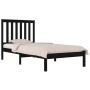 Estructura de cama madera maciza de pino negra 90x200 cm de vidaXL, Camas y somieres - Ref: Foro24-3103832, Precio: 102,21 €,...