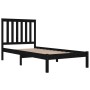 Estructura de cama madera maciza de pino negra 90x200 cm de vidaXL, Camas y somieres - Ref: Foro24-3103832, Precio: 102,21 €,...