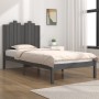 Estructura de cama de madera maciza de pino gris 100x200 cm de vidaXL, Camas y somieres - Ref: Foro24-3103770, Precio: 111,99...