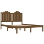 Honey brown solid pine wood bed frame 120x200 cm by vidaXL, Beds and slatted bases - Ref: Foro24-3103776, Price: 136,88 €, Di...