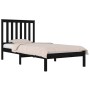 Estructura de cama madera maciza de pino negra 100x200 cm de vidaXL, Camas y somieres - Ref: Foro24-3103837, Precio: 127,76 €...