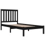 Estructura de cama madera maciza de pino negra 100x200 cm de vidaXL, Camas y somieres - Ref: Foro24-3103837, Precio: 127,76 €...