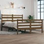 Honey brown solid pine wood bed frame 120x200 cm by vidaXL, Beds and slatted bases - Ref: Foro24-3103711, Price: 129,08 €, Di...