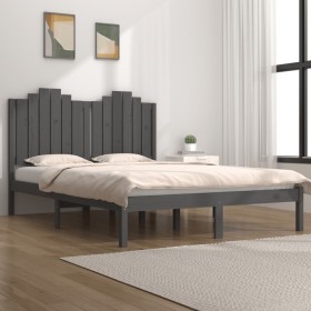 Solid gray pine wood bed frame 120x200 cm by vidaXL, Beds and slatted bases - Ref: Foro24-3103775, Price: 130,99 €, Discount: %