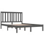 Solid gray pine wood bed frame 140x190 cm by vidaXL, Beds and slatted bases - Ref: Foro24-3103825, Price: 144,99 €, Discount: %