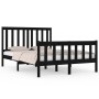 Double black solid pine wood bed frame 120x190 cm by vidaXL, Beds and slatted bases - Ref: Foro24-3103882, Price: 167,37 €, D...