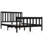 Double black solid pine wood bed frame 120x190 cm by vidaXL, Beds and slatted bases - Ref: Foro24-3103882, Price: 167,37 €, D...