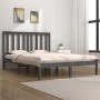 Estructura de cama madera maciza de pino gris 150x200 cm de vidaXL, Camas y somieres - Ref: Foro24-3103850, Precio: 149,50 €,...