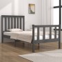 Estructura de cama madera maciza de pino gris 75x190 cm de vidaXL, Camas y somieres - Ref: Foro24-3103870, Precio: 107,67 €, ...