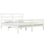 Estructura de cama de madera maciza de pino blanca 140x190 cm de vidaXL, Camas y somieres - Ref: Foro24-3103694, Precio: 129,...