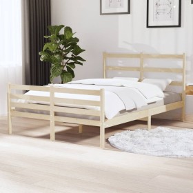 Solid pine wood bed frame 120x190 cm by vidaXL, Beds and slatted bases - Ref: Foro24-3103683, Price: 114,42 €, Discount: %