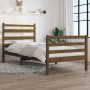 Honey brown solid pine wood bed frame 100x200 cm by vidaXL, Beds and slatted bases - Ref: Foro24-3103706, Price: 112,99 €, Di...