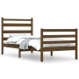 Honey brown solid pine wood bed frame 100x200 cm by vidaXL, Beds and slatted bases - Ref: Foro24-3103706, Price: 112,99 €, Di...