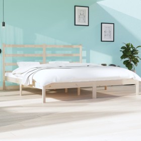 Estructura de cama madera maciza de pino 180x200 cm de vidaXL, Camas y somieres - Ref: Foro24-3103728, Precio: 135,99 €, Desc...