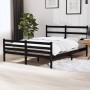 Estructura de cama de madera maciza de pino negra 140x190 cm de vidaXL, Camas y somieres - Ref: Foro24-3103697, Precio: 164,8...