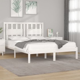 Solid white pine wood bed frame 140x200 cm by vidaXL, Beds and slatted bases - Ref: Foro24-3103934, Price: 141,63 €, Discount: %