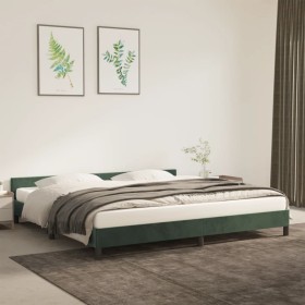 Dark green velvet bed frame with headboard 200x200 cm by vidaXL, Beds and slatted bases - Ref: Foro24-347594, Price: 149,99 €...