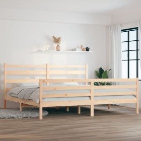 Solid pine wood bed frame 200x200 cm by vidaXL, Beds and slatted bases - Ref: Foro24-3103733, Price: 137,34 €, Discount: %