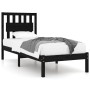 Estructura de cama madera maciza de pino negra 90x200 cm de vidaXL, Camas y somieres - Ref: Foro24-3103922, Precio: 106,99 €,...