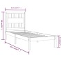 Estructura de cama madera maciza de pino negra 90x200 cm de vidaXL, Camas y somieres - Ref: Foro24-3103922, Precio: 106,99 €,...