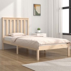 Solid pine wood bed frame 90x200 cm by vidaXL, Beds and slatted bases - Ref: Foro24-3103828, Price: 81,99 €, Discount: %