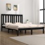 Solid black pine wood bed frame king size 150x200 cm by vidaXL, Beds and slatted bases - Ref: Foro24-3103852, Price: 177,48 €...